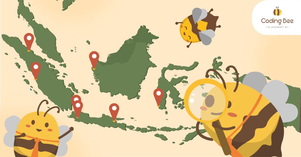 peta cabang coding bee academy indonesia